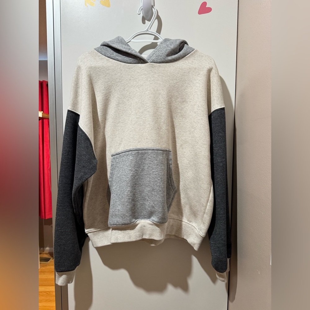 Fabletics Gray and Nude Hoodie
